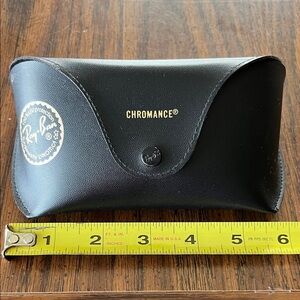 Ray-Ban Black Sunglasses Case with Gold CHROMANCE Logo